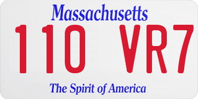 MA license plate 110VR7