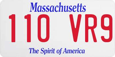 MA license plate 110VR9