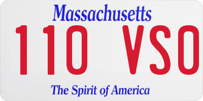MA license plate 110VS0