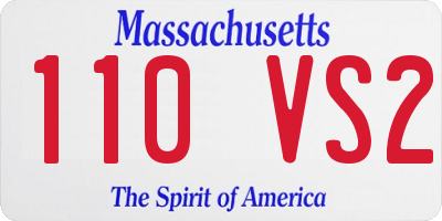 MA license plate 110VS2
