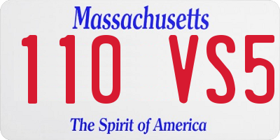 MA license plate 110VS5