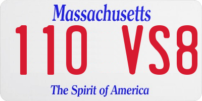 MA license plate 110VS8