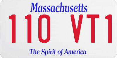 MA license plate 110VT1