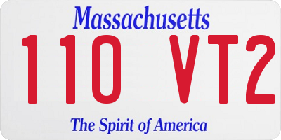 MA license plate 110VT2