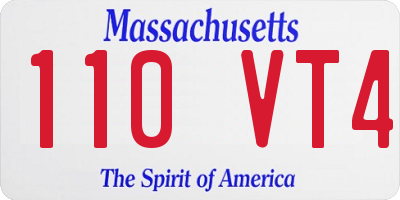 MA license plate 110VT4