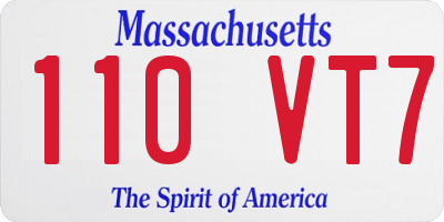 MA license plate 110VT7