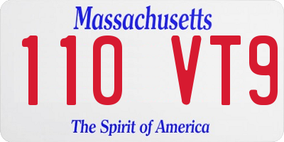 MA license plate 110VT9