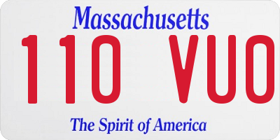 MA license plate 110VU0