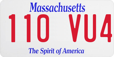 MA license plate 110VU4