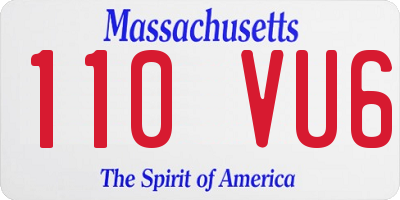 MA license plate 110VU6