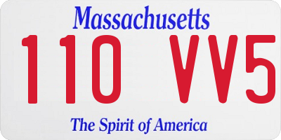 MA license plate 110VV5