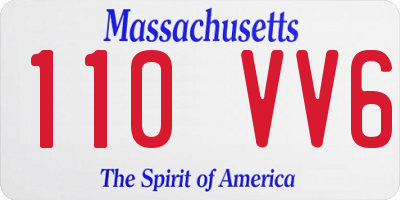 MA license plate 110VV6