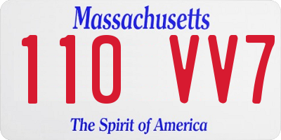 MA license plate 110VV7