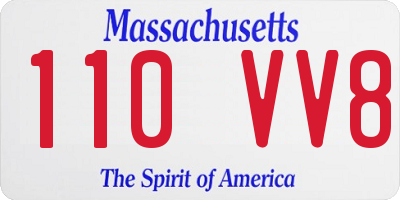 MA license plate 110VV8