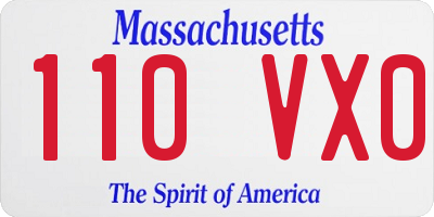 MA license plate 110VX0
