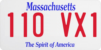 MA license plate 110VX1