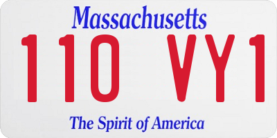 MA license plate 110VY1