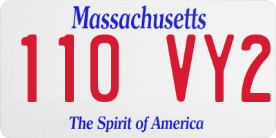 MA license plate 110VY2