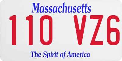 MA license plate 110VZ6