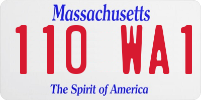 MA license plate 110WA1