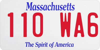 MA license plate 110WA6