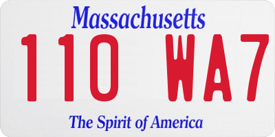 MA license plate 110WA7