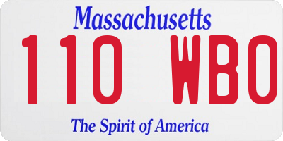 MA license plate 110WB0