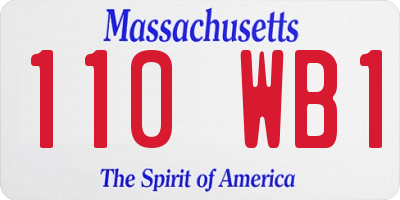 MA license plate 110WB1
