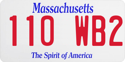 MA license plate 110WB2