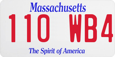 MA license plate 110WB4