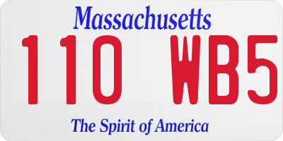 MA license plate 110WB5