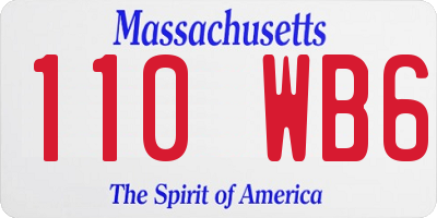 MA license plate 110WB6