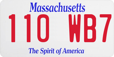 MA license plate 110WB7
