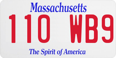 MA license plate 110WB9