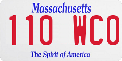MA license plate 110WC0