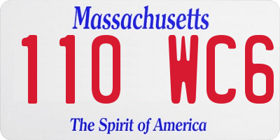 MA license plate 110WC6