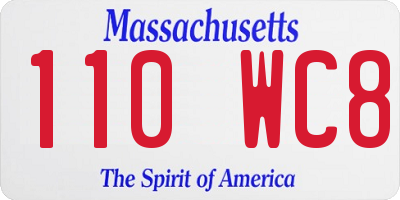 MA license plate 110WC8