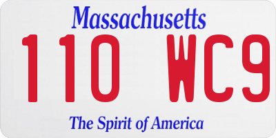 MA license plate 110WC9