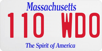 MA license plate 110WD0