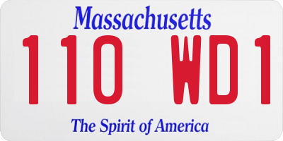MA license plate 110WD1
