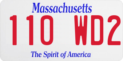 MA license plate 110WD2