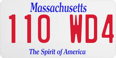 MA license plate 110WD4