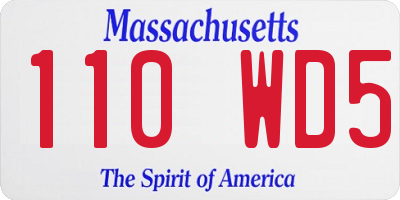 MA license plate 110WD5