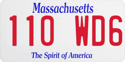 MA license plate 110WD6
