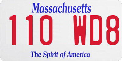 MA license plate 110WD8