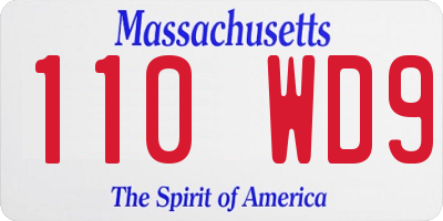 MA license plate 110WD9