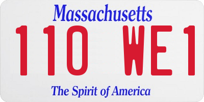 MA license plate 110WE1