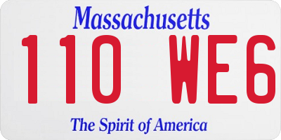 MA license plate 110WE6