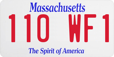 MA license plate 110WF1