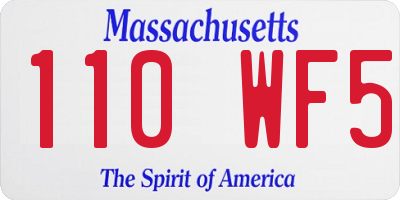 MA license plate 110WF5